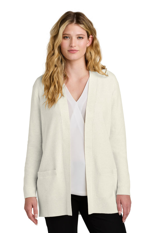 Port Authority Women's Easy Care Open-Front Cardigan Sweater LSW2890 Oatmeal Heather