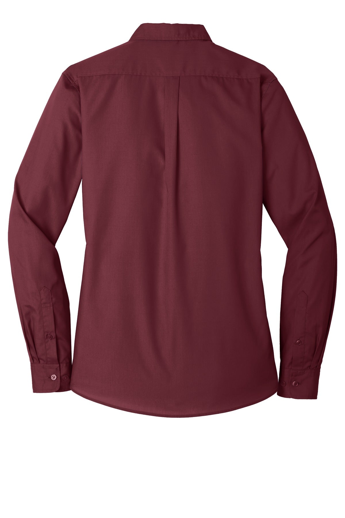 Port Authority Women's Long Sleeve Carefree Poplin Shirt. LW100 Burgundy