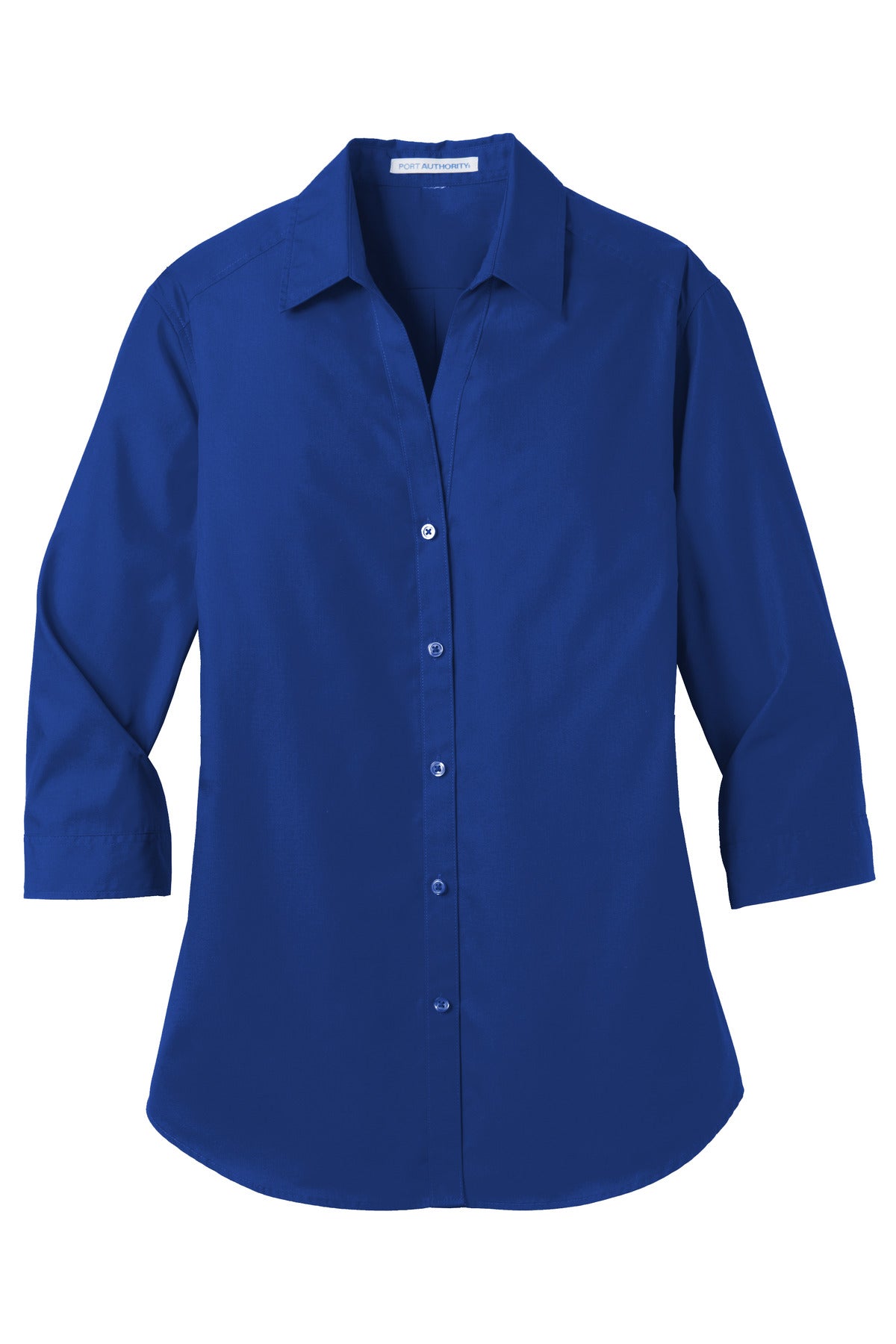 Port Authority Women's 3/4-Sleeve Carefree Poplin Shirt. LW102 True Royal