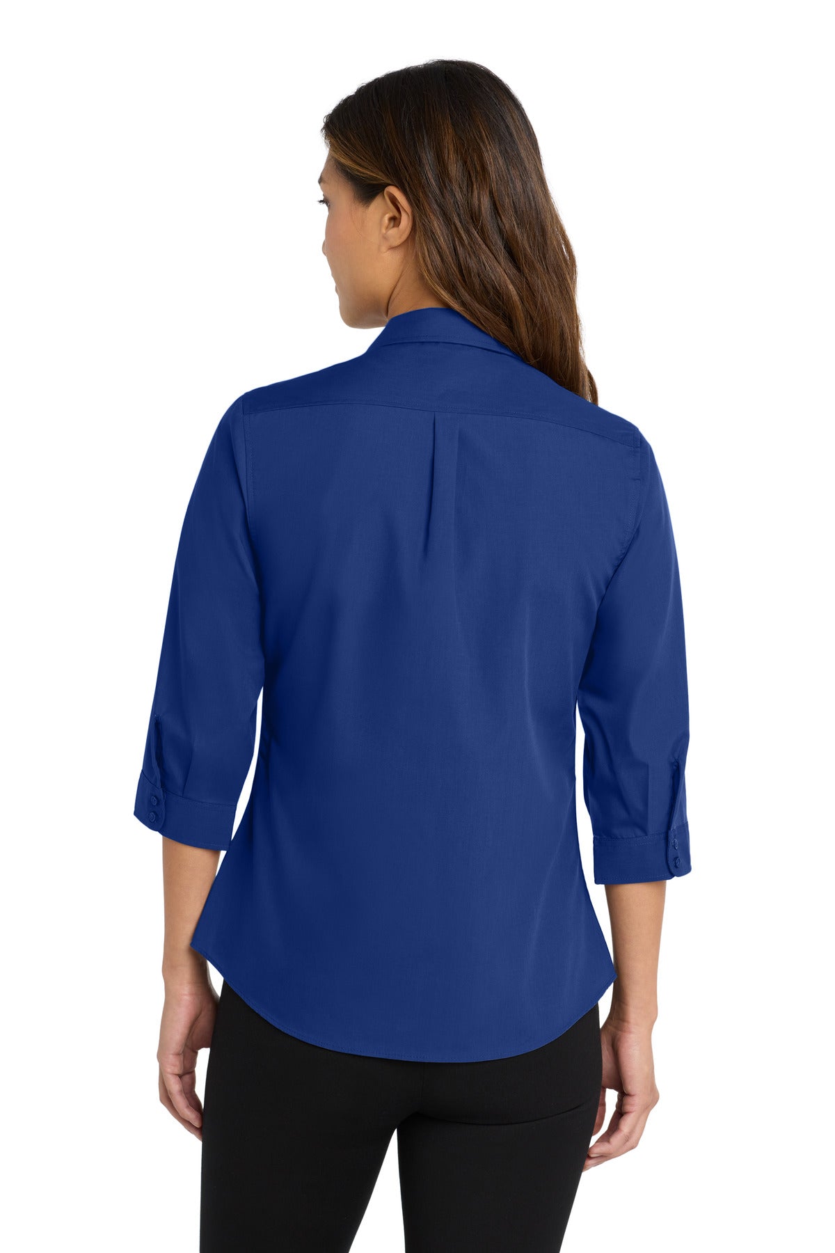Port Authority Women's 3/4-Sleeve Carefree Poplin Shirt. LW102 True Royal