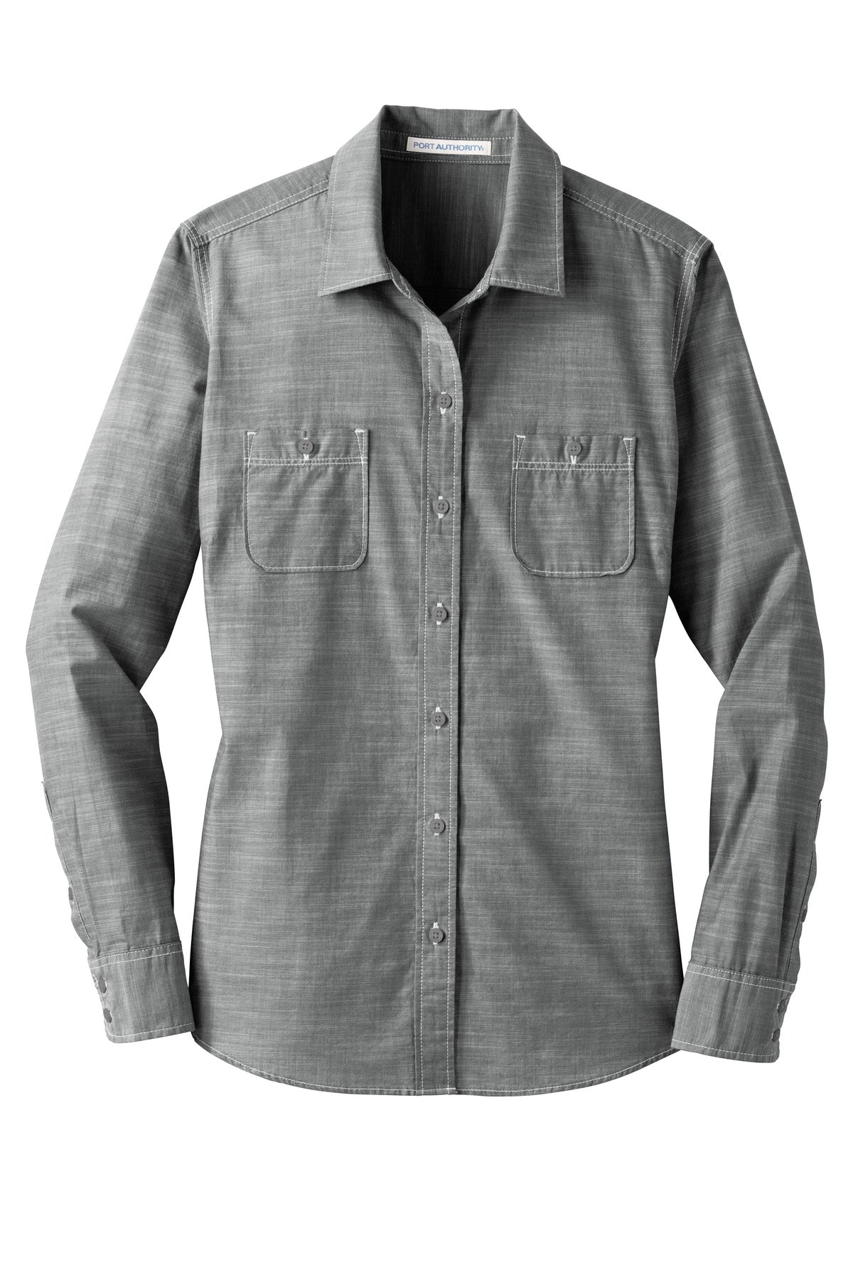 Port Authority Women's Slub Chambray Shirt. LW380 Grey