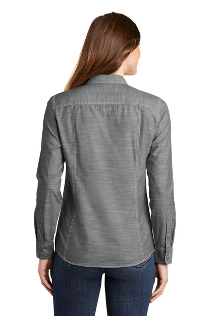 Port Authority Women's Slub Chambray Shirt. LW380 Grey