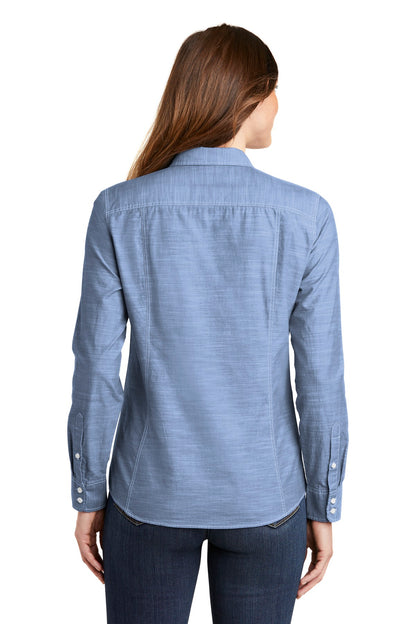 Port Authority Women's Slub Chambray Shirt. LW380 Light Blue