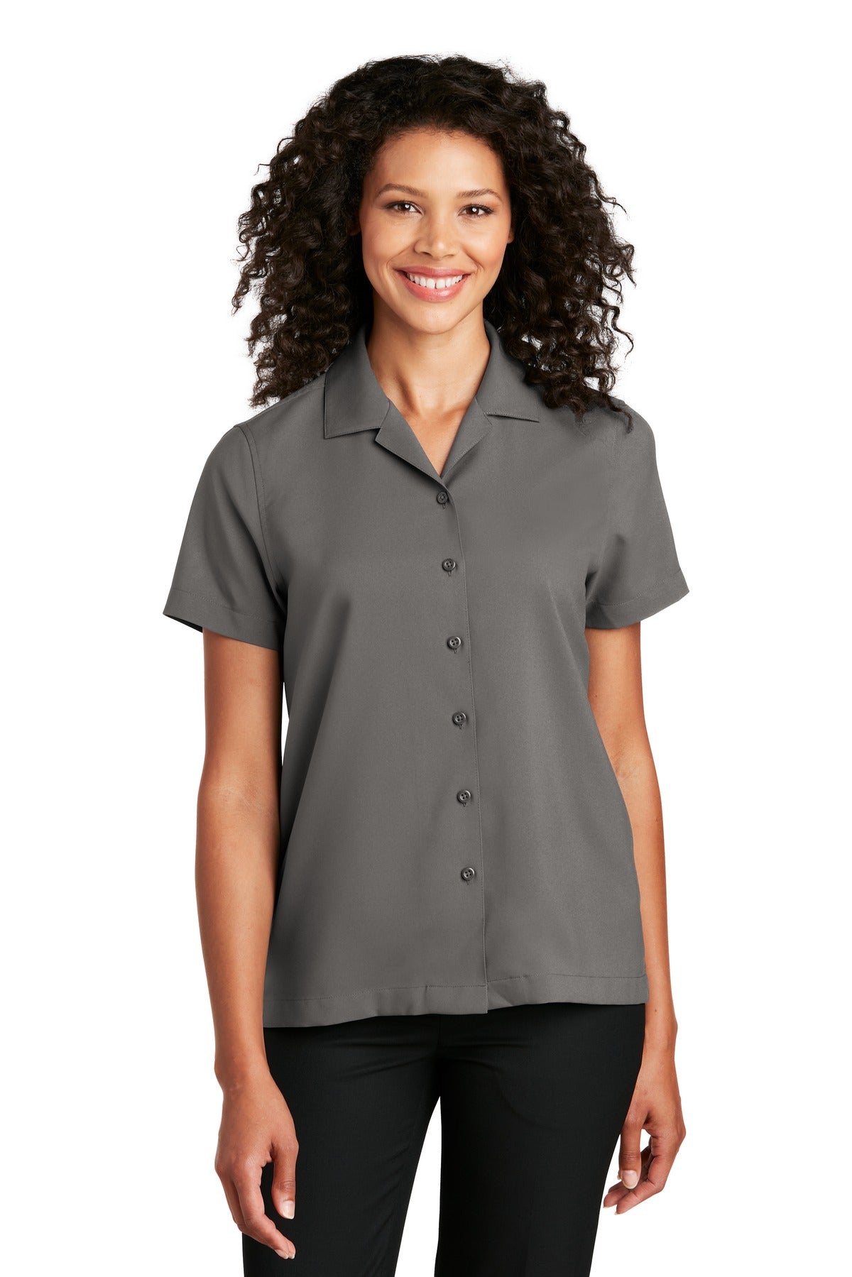 Port Authority Women's Short Sleeve Performance Staff Shirt LW400 Graphite