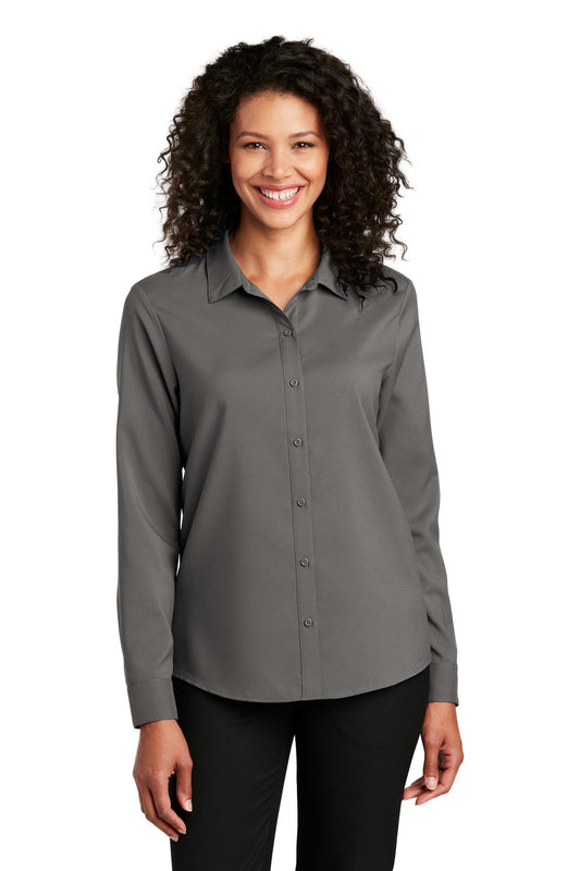 Port Authority Women's Long Sleeve Performance Staff Shirt LW401 Graphite