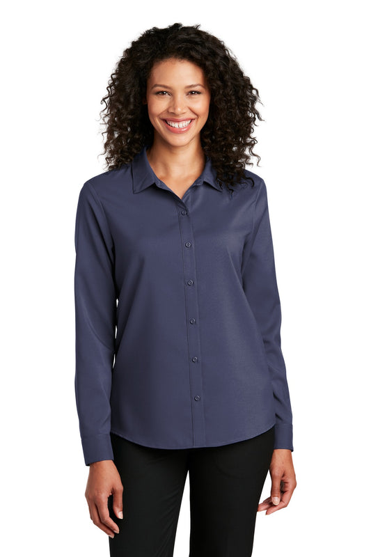 Port Authority Women's Long Sleeve Performance Staff Shirt LW401 True Navy