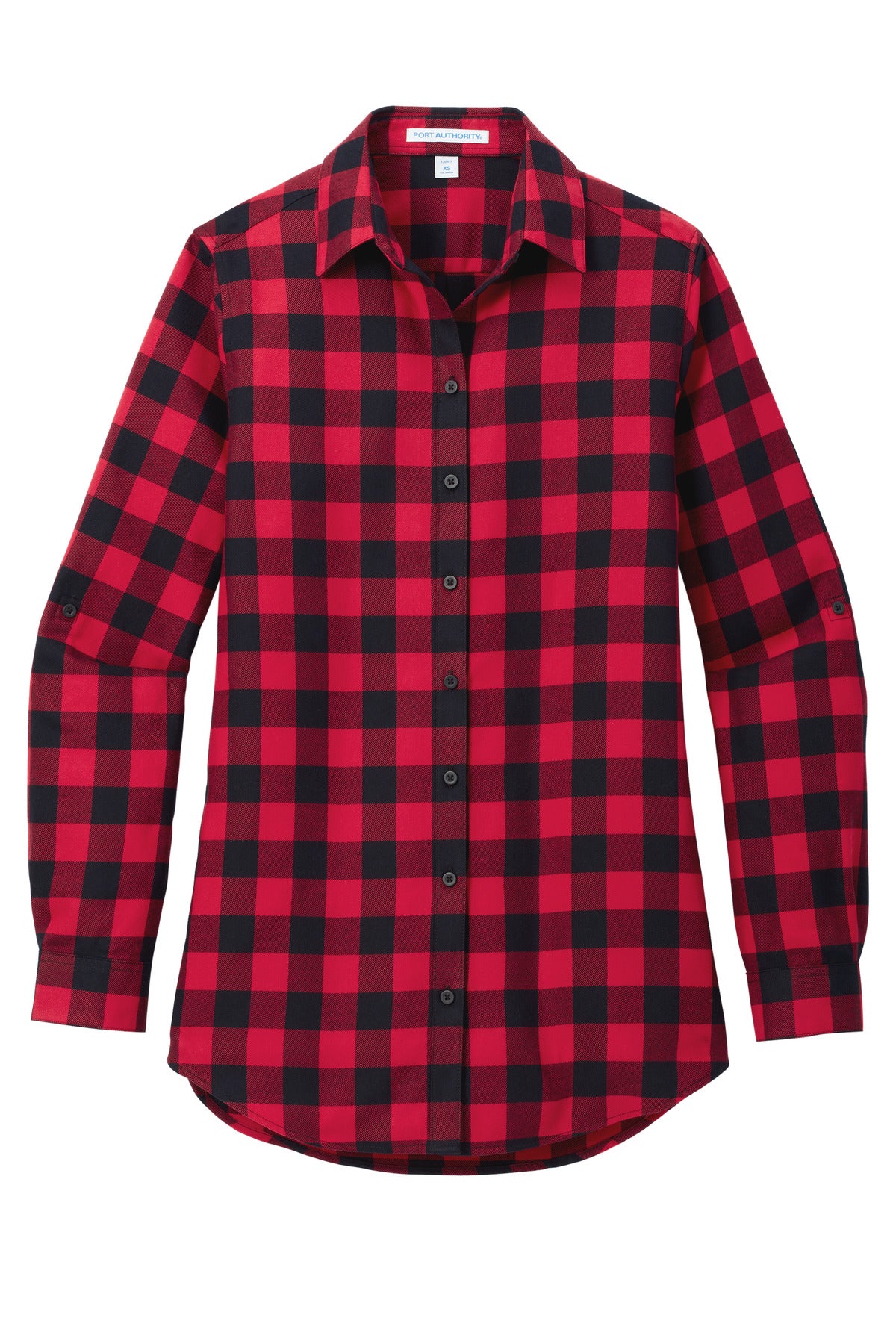 Port Authority Women's Plaid Flannel Tunic . LW668 Red/ Black Buffalo Check