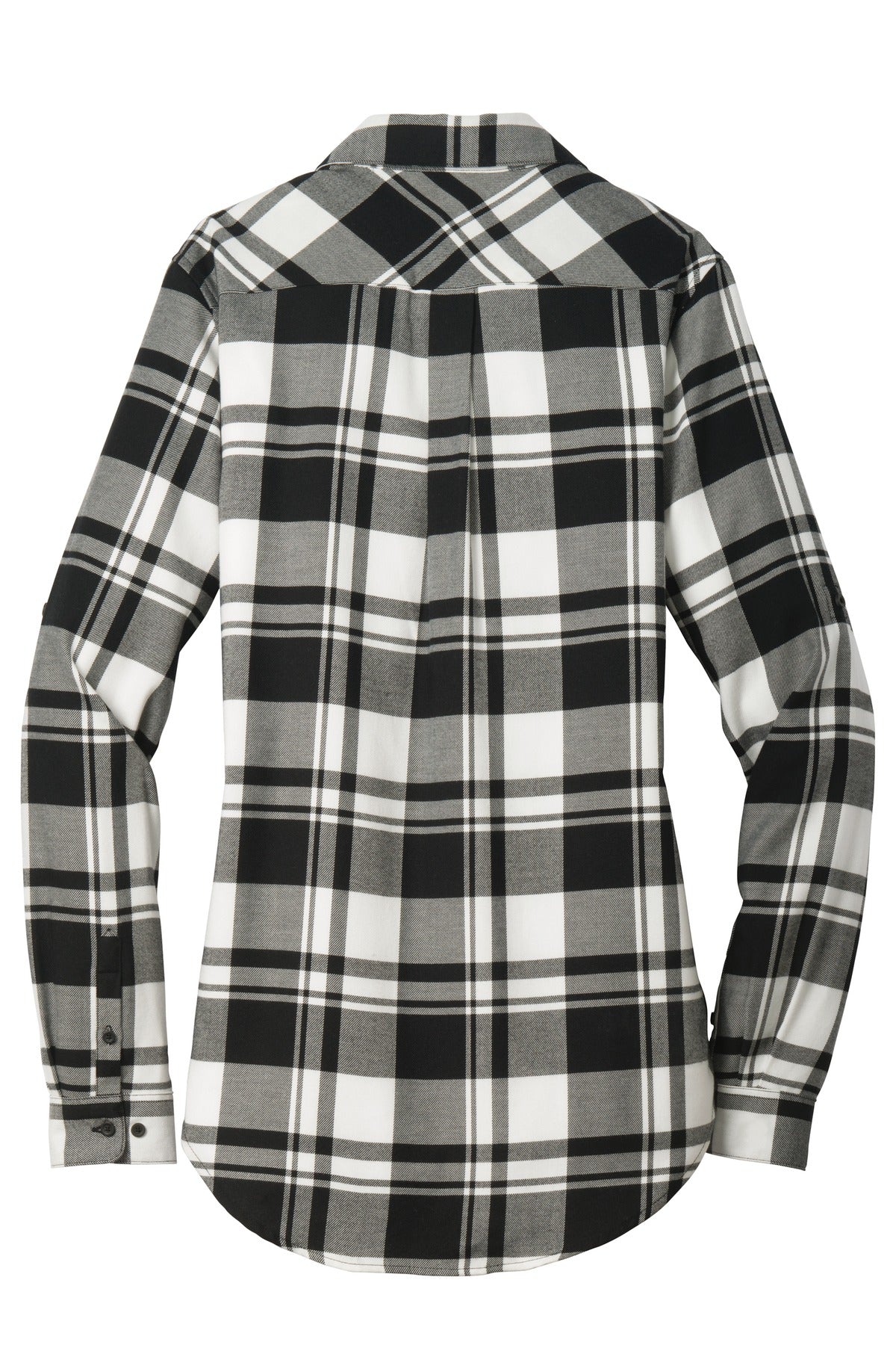 Port Authority Women's Plaid Flannel Tunic . LW668 Snow White/ Black