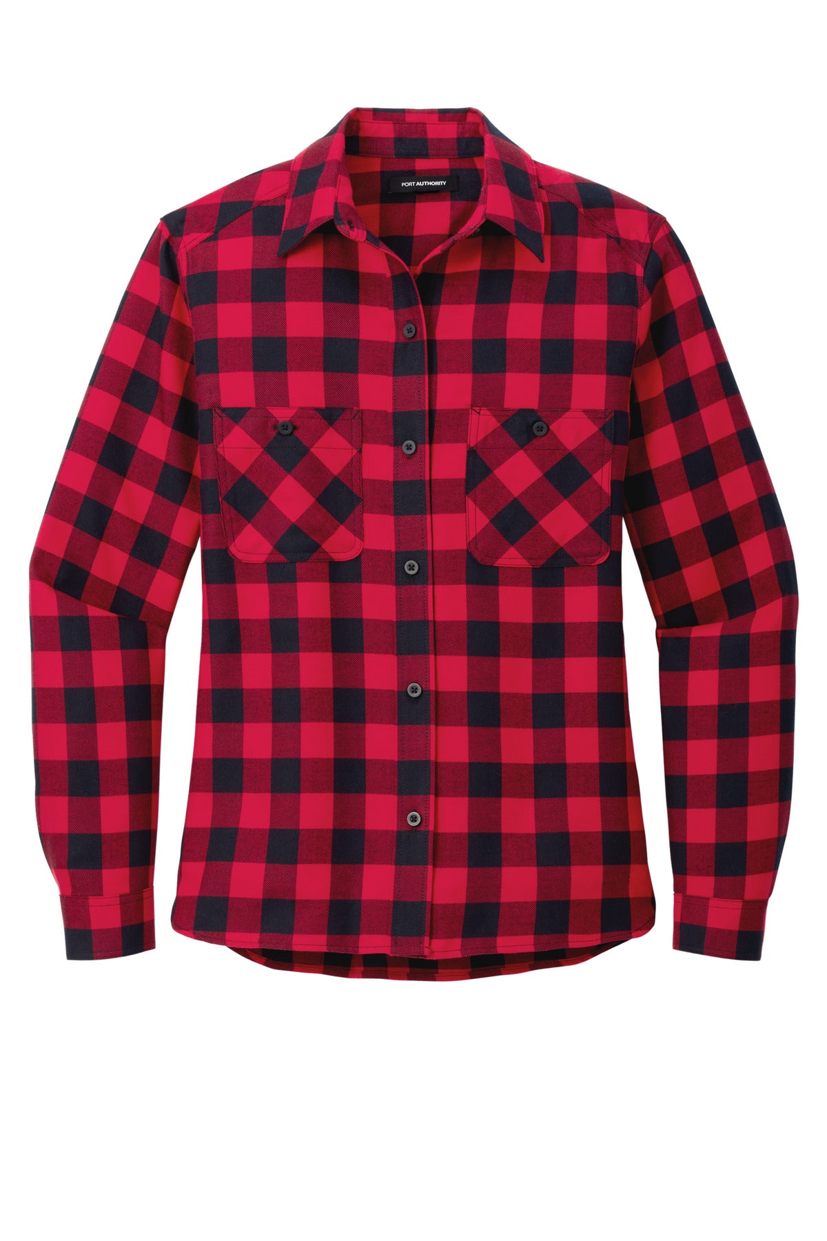 Port Authority Women's Plaid Flannel Shirt LW669 Red/ Black Buffalo Check