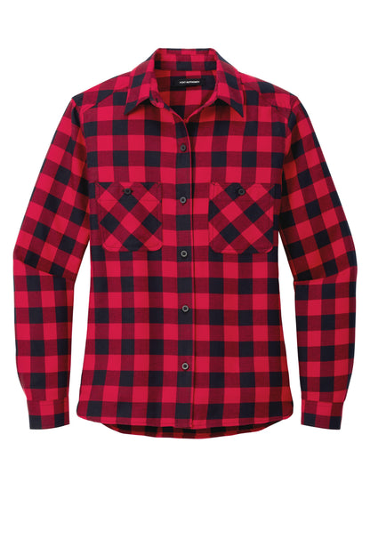 Port Authority Women's Plaid Flannel Shirt LW669 Red/ Black Buffalo Check