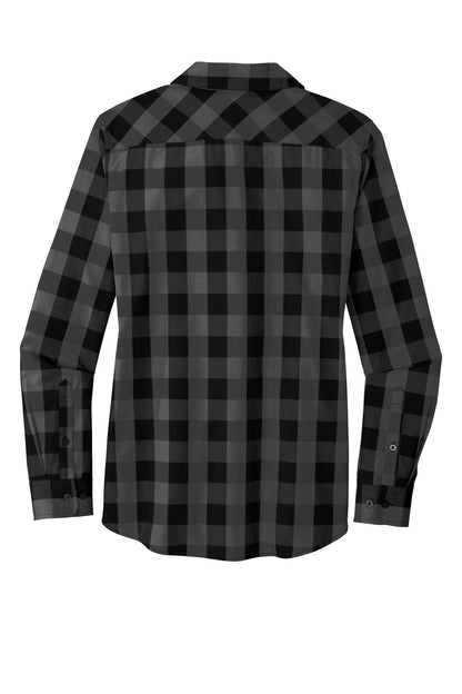 Port Authority Women's Everyday Plaid Shirt. LW670 Black