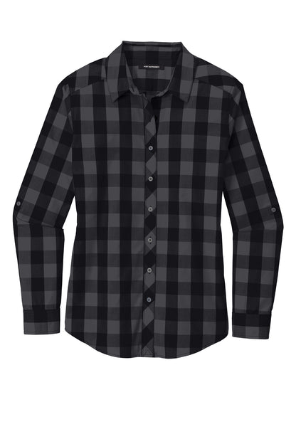 Port Authority Women's Everyday Plaid Shirt. LW670 Black