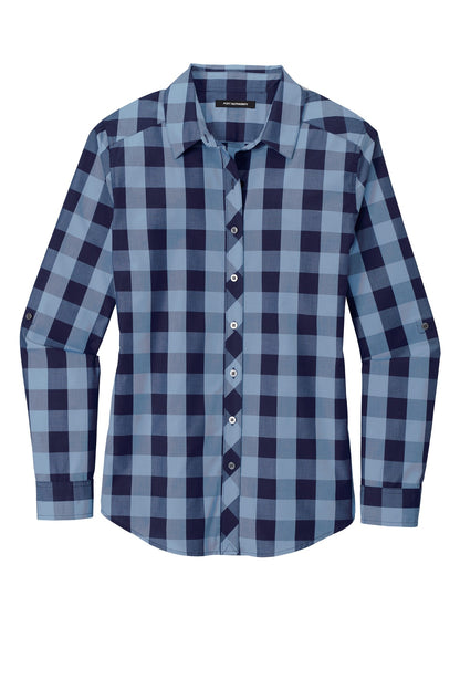 Port Authority Women's Everyday Plaid Shirt. LW670 True Navy