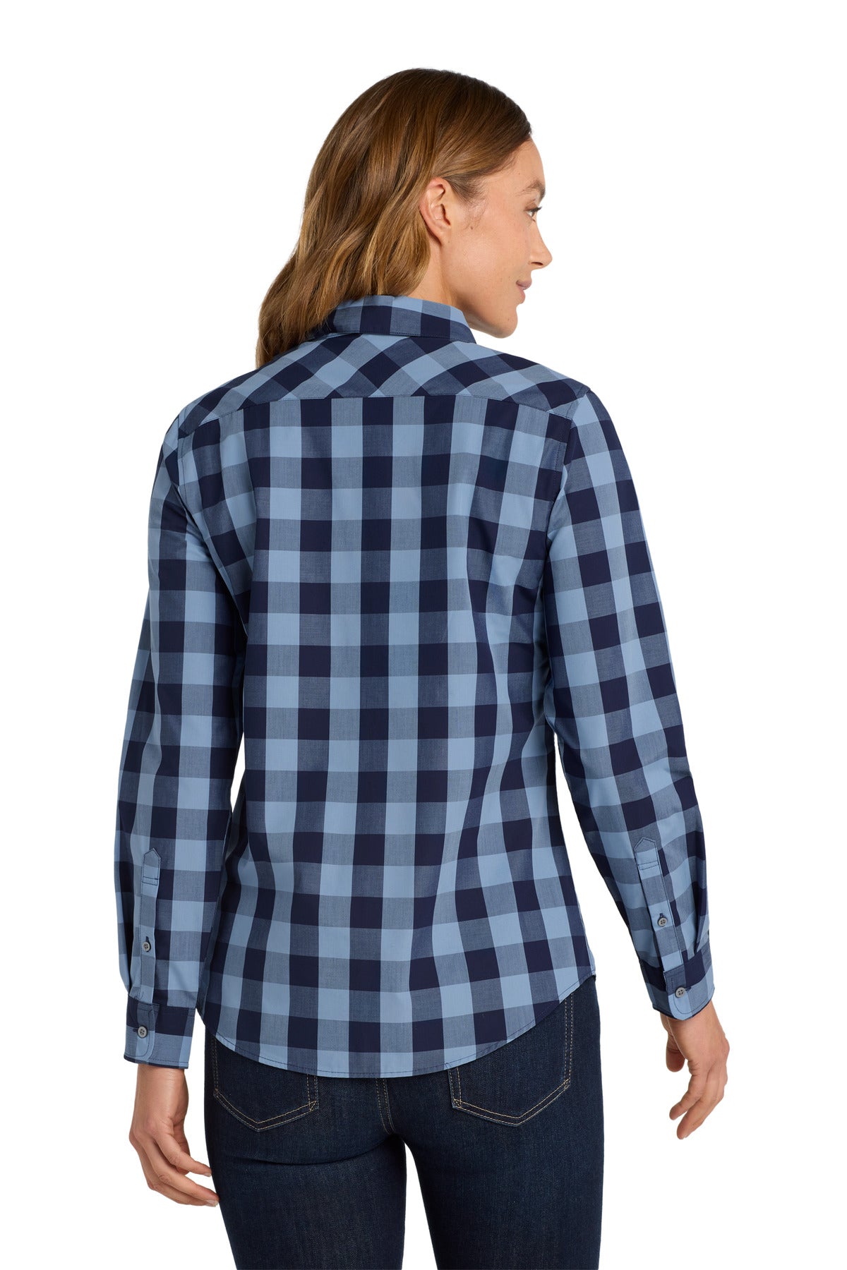 Port Authority Women's Everyday Plaid Shirt. LW670 True Navy