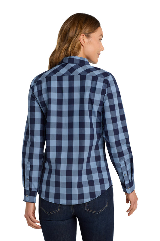 Port Authority Women's Everyday Plaid Shirt. LW670 True Navy