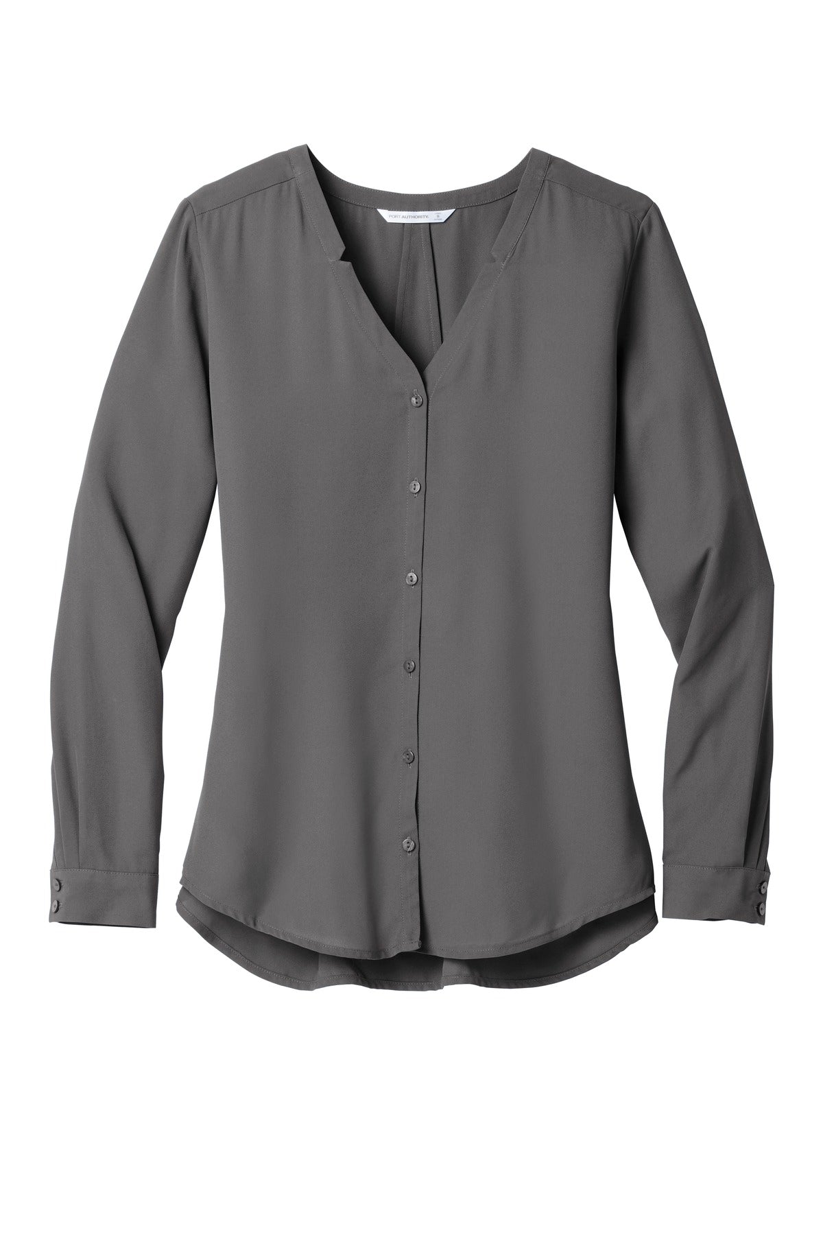 Port Authority Women's Long Sleeve Button-Front Blouse. LW700 Sterling Grey