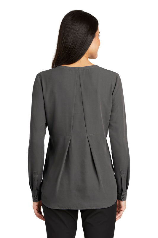 Port Authority Women's Long Sleeve Button-Front Blouse. LW700 Sterling Grey