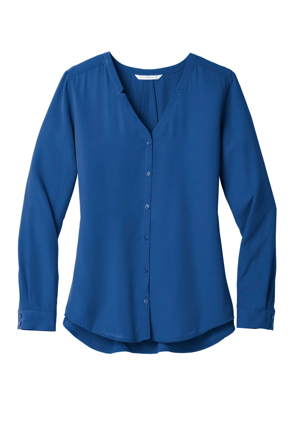 Port Authority Women's Long Sleeve Button-Front Blouse. LW700 True Blue