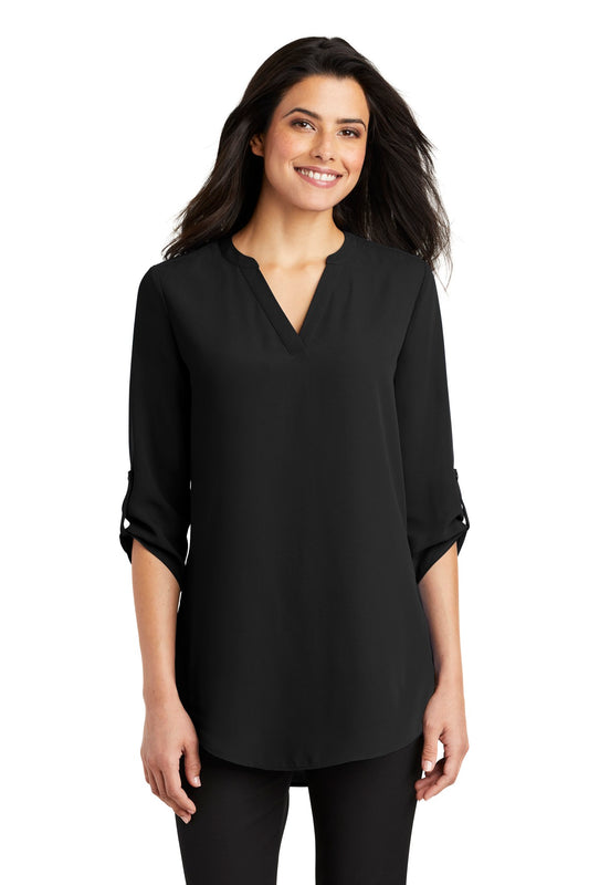 Port Authority Women's 3/4-Sleeve Tunic Blouse. LW701 Black