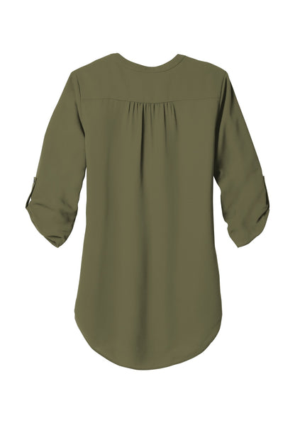 Port Authority Women's 3/4-Sleeve Tunic Blouse. LW701 Deep Olive