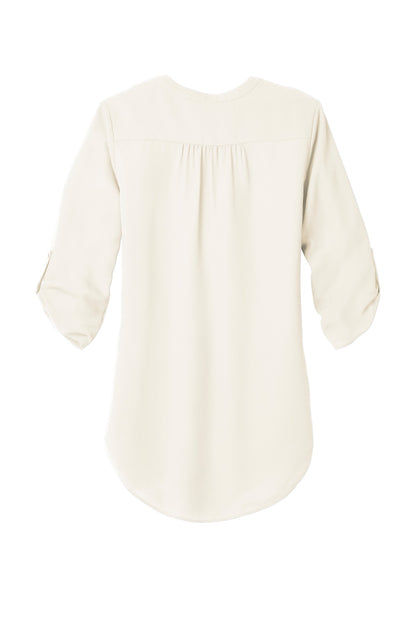 Port Authority Women's 3/4-Sleeve Tunic Blouse. LW701 Ivory Chiffon