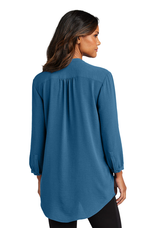 Port Authority Women's 3/4-Sleeve Textured Crepe Tunic LW713 Aegean Blue