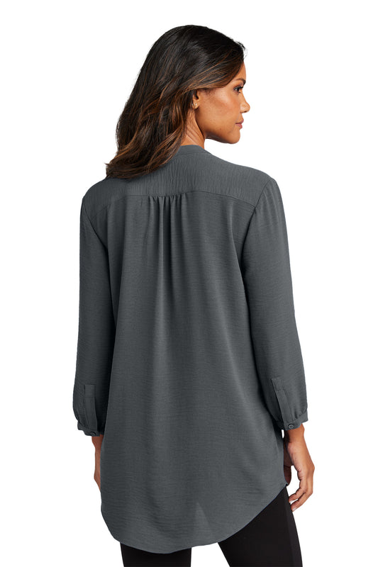 Port Authority Women's 3/4-Sleeve Textured Crepe Tunic LW713 Graphite