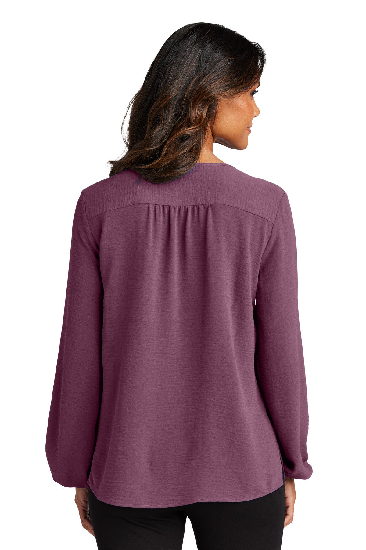 Port Authority Women's Textured Crepe Blouse LW714 Purple Mist