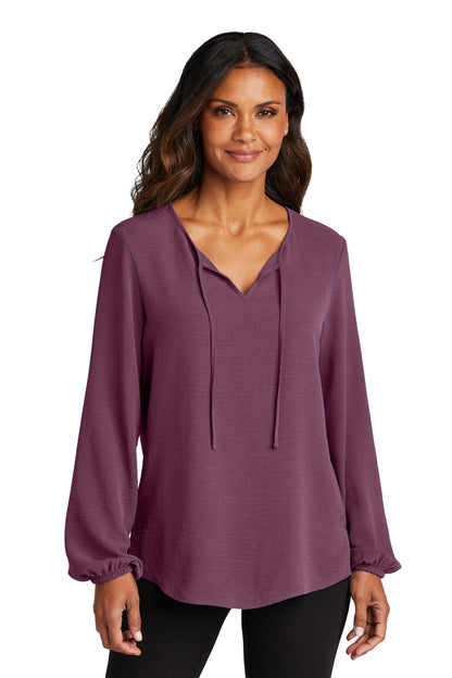 Port Authority Women's Textured Crepe Blouse LW714 Purple Mist