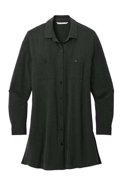 Port Authority Women's Textured Crepe Long Tunic LW715 Deep Black