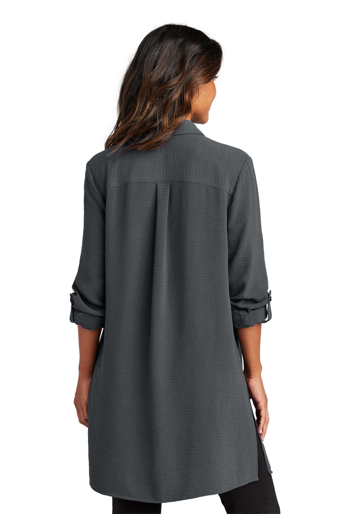 Port Authority Women's Textured Crepe Long Tunic LW715 Graphite