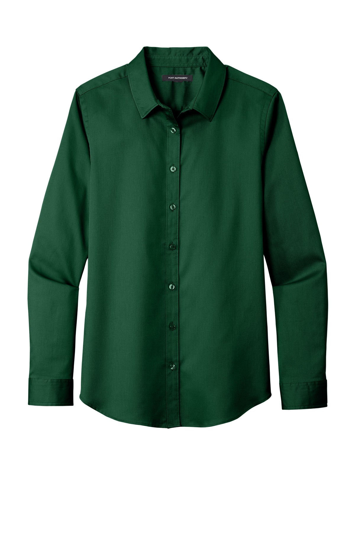 Port Authority Women's Long Sleeve SuperPro ReactTwill Shirt. LW808 Dark Green