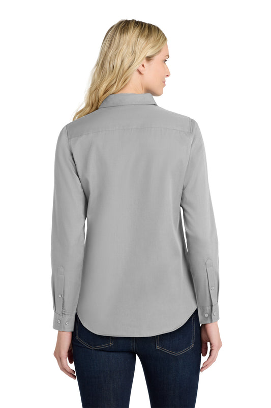 Port Authority Women's Long Sleeve SuperPro ReactTwill Shirt. LW808 Gusty Grey