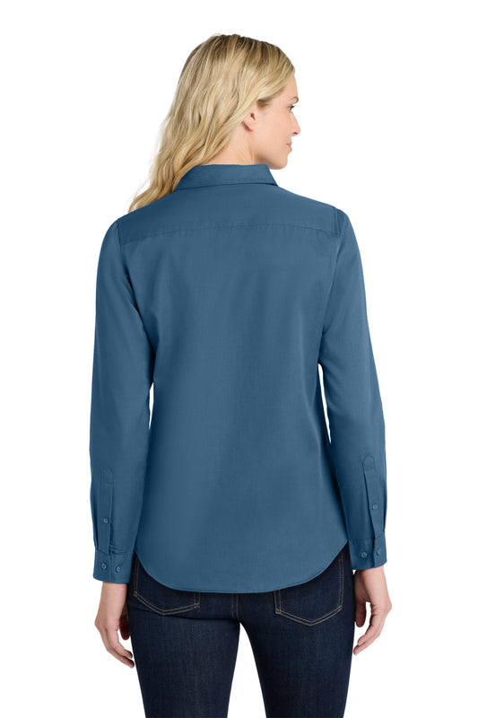 Port Authority Women's Long Sleeve SuperPro ReactTwill Shirt. LW808 Regatta Blue