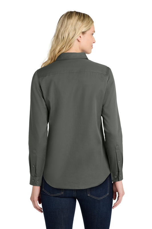 Port Authority Women's Long Sleeve SuperPro ReactTwill Shirt. LW808 Storm Grey