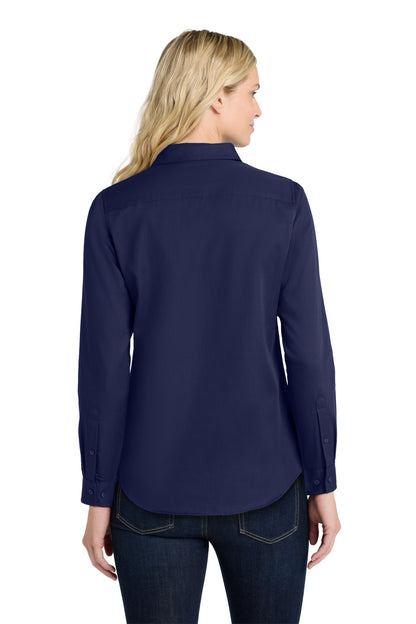 Port Authority Women's Long Sleeve SuperPro ReactTwill Shirt. LW808 True Navy