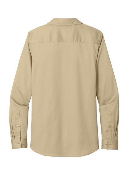 Port Authority Women's Long Sleeve SuperPro ReactTwill Shirt. LW808 Wheat