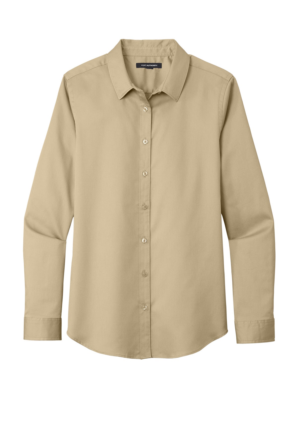 Port Authority Women's Long Sleeve SuperPro ReactTwill Shirt. LW808 Wheat