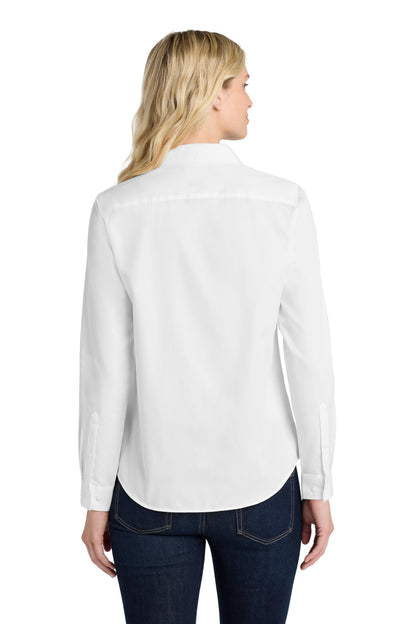 Port Authority Women's Long Sleeve SuperPro ReactTwill Shirt. LW808 White