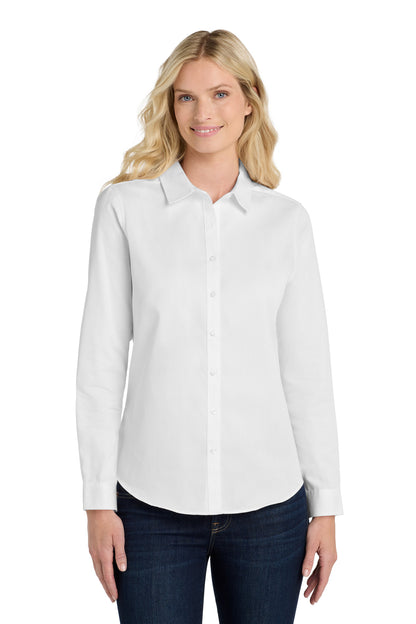 Port Authority Women's Long Sleeve SuperPro ReactTwill Shirt. LW808 White