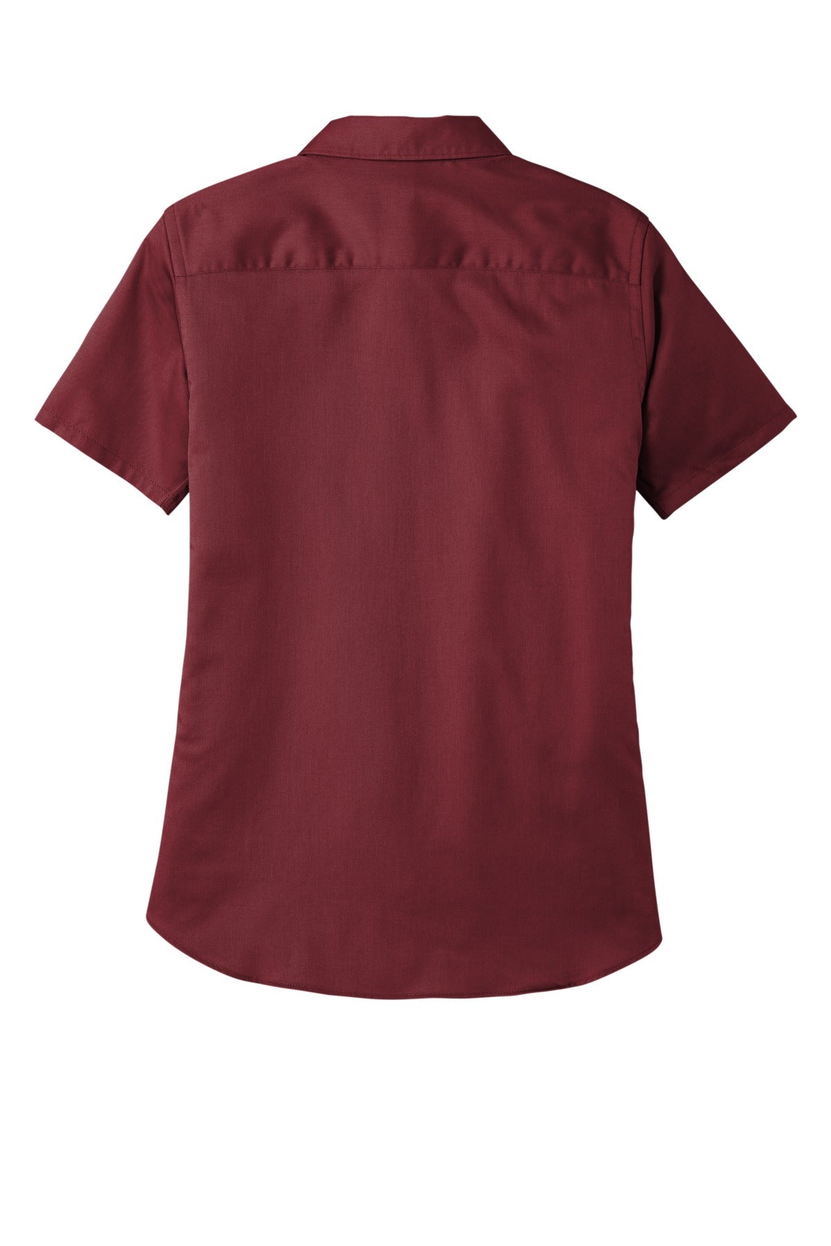 Port Authority Women's Short Sleeve SuperPro ReactTwill Shirt. LW809 Burgundy