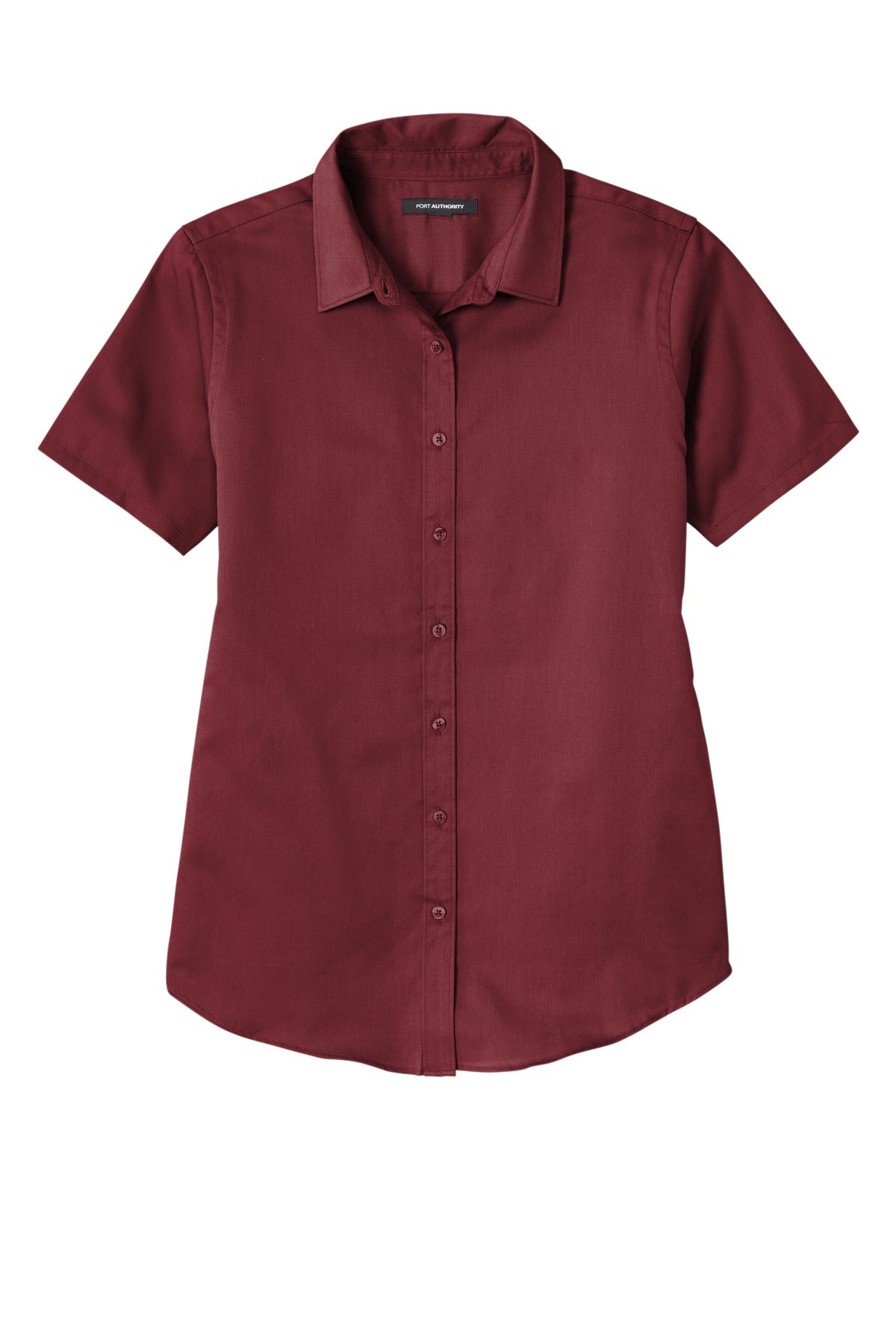 Port Authority Women's Short Sleeve SuperPro ReactTwill Shirt. LW809 Burgundy