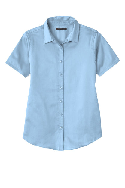 Port Authority Women's Short Sleeve SuperPro ReactTwill Shirt. LW809 Cloud Blue