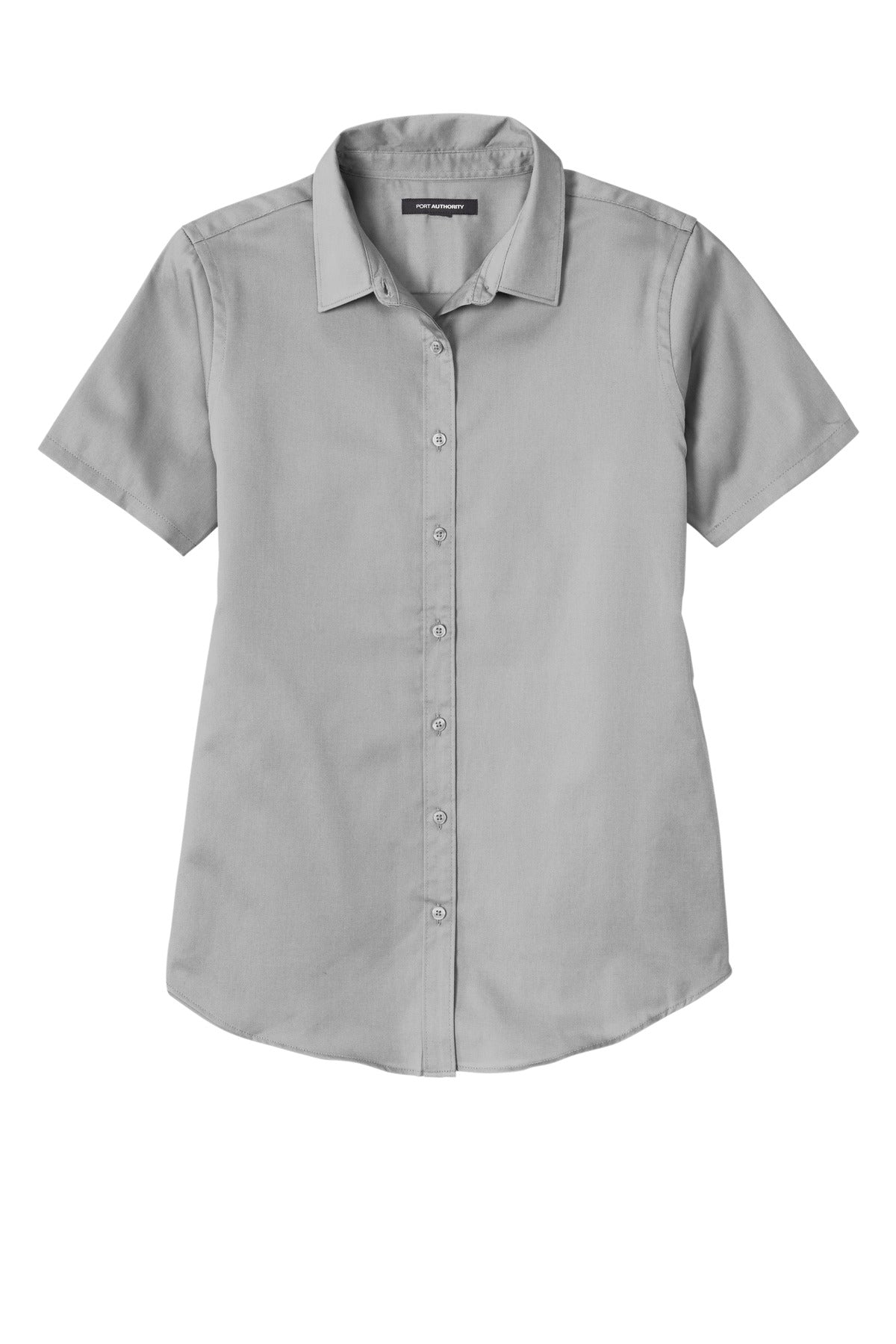 Port Authority Women's Short Sleeve SuperPro ReactTwill Shirt. LW809 Gusty Grey