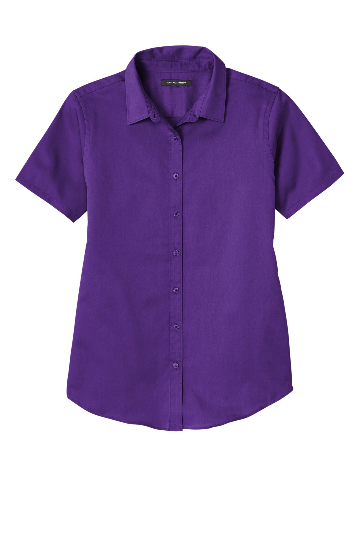 Port Authority Women's Short Sleeve SuperPro ReactTwill Shirt. LW809 Purple