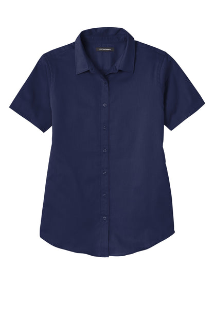 Port Authority Women's Short Sleeve SuperPro ReactTwill Shirt. LW809 True Navy