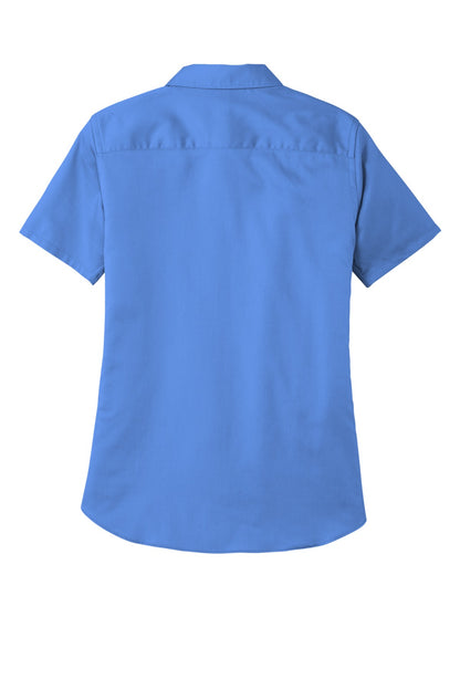 Port Authority Women's Short Sleeve SuperPro ReactTwill Shirt. LW809 Ultramarine Blue