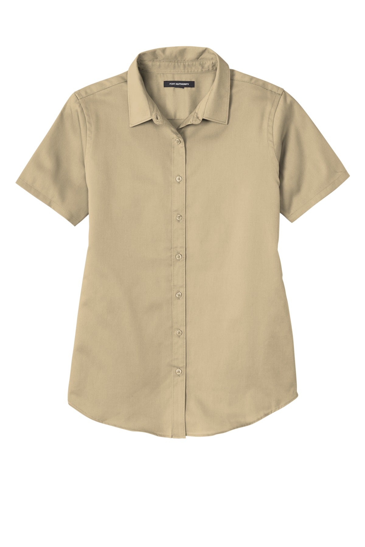 Port Authority Women's Short Sleeve SuperPro ReactTwill Shirt. LW809 Wheat