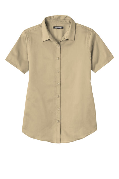 Port Authority Women's Short Sleeve SuperPro ReactTwill Shirt. LW809 Wheat