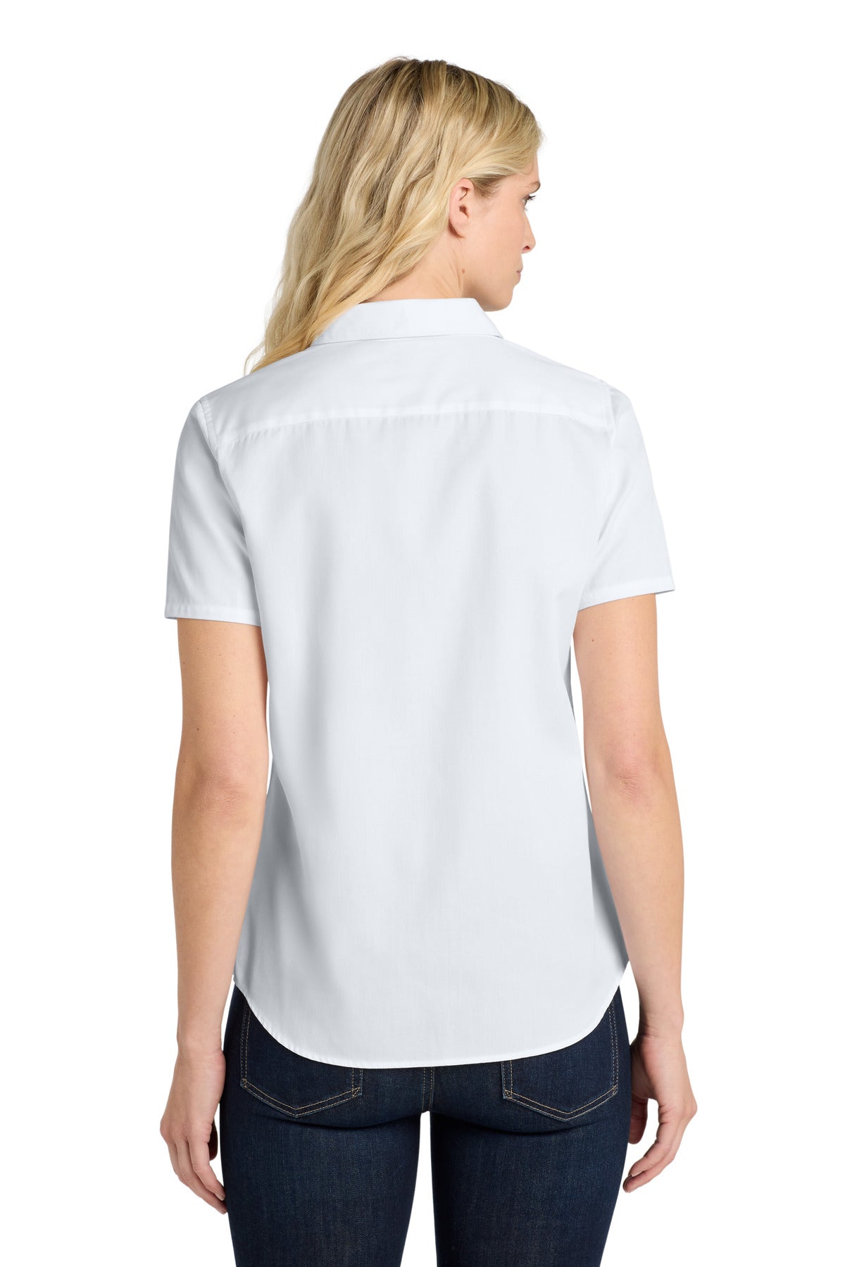 Port Authority Women's Short Sleeve SuperPro ReactTwill Shirt. LW809 White